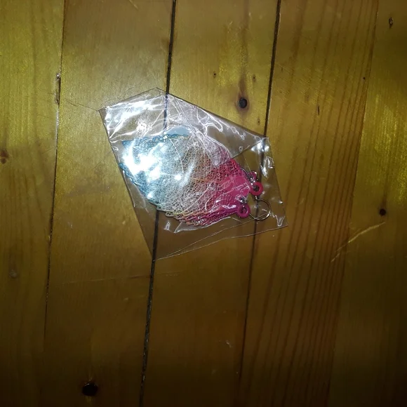 Festival Boho Rainbow Leaf Dangle Earrings - Picture 5 of 5